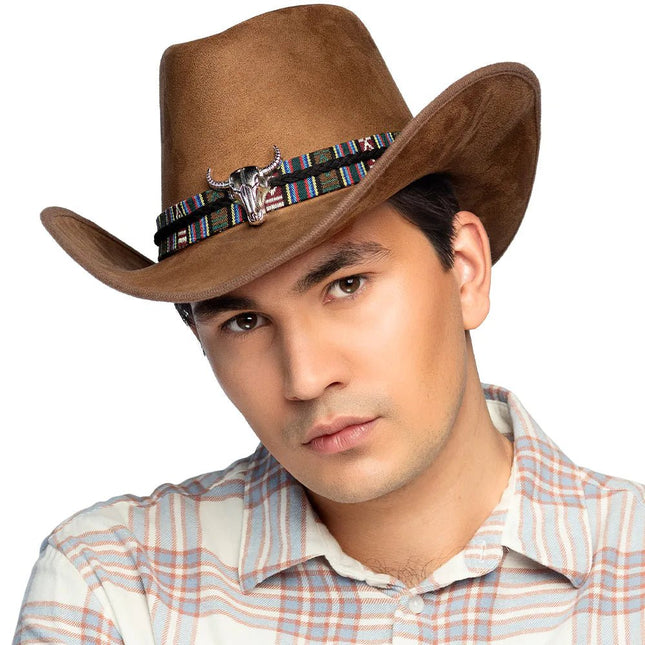 Bruine Cowboy Hoed Luxe van Boland koop je bij Partywinkel