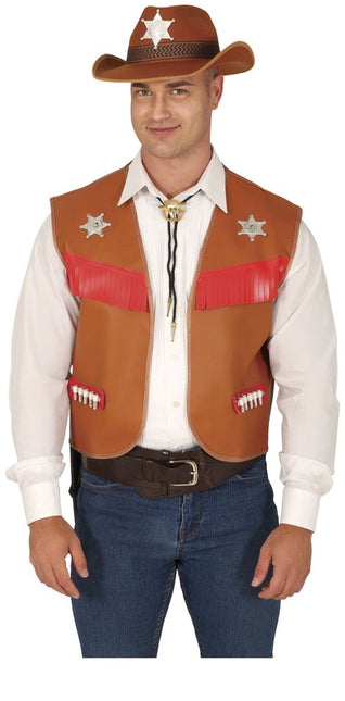 Bruine Cowboy Vest van Fiestas Guirca koop je bij Partywinkel