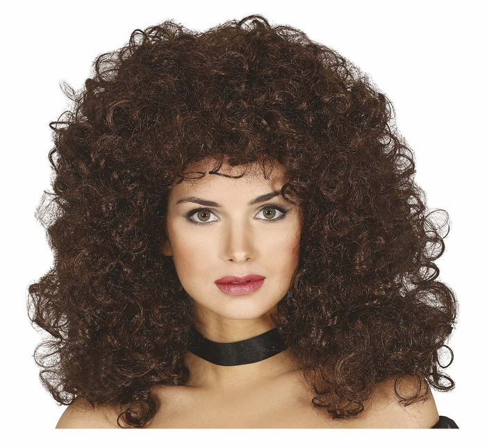 Bruine Pruik Krullen van Fiestas Guirca koop je bij Partywinkel