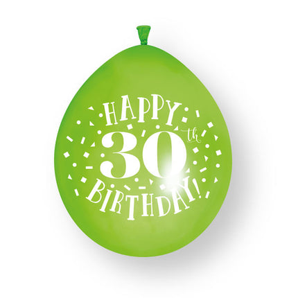 Palloncini in lattice da 10 ct “Happy 30th Birthday” da 23 cm