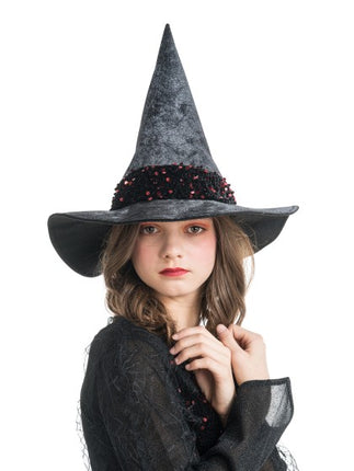 Costume da strega Lucinda da donna, rosso bordeaux e nero