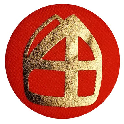 Pulsante con mitra rosso