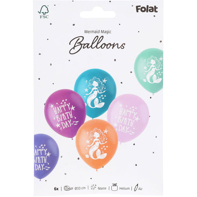 Palloncini Buon Compleanno Sirena 33cm