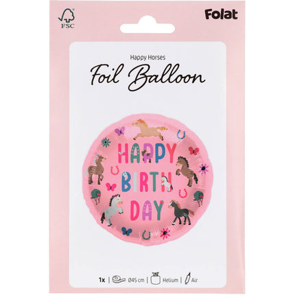 Palloncino ad elio Happy Birthday Cavalli Vuoto 45cm