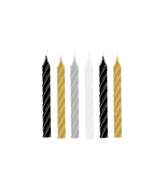 Candele Mix Oro Argento Bianco Nero