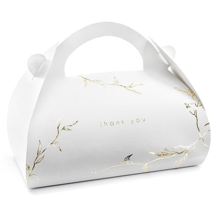 Cakedoosjes Thankyou Goud 16cm 10st van Partydeco koop je bij Partywinkel