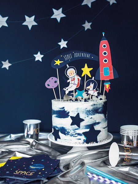 Caketopper Space 24,5cm 7st van Partydeco koop je bij Partywinkel