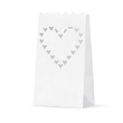 Candle Bags Hartjes 26cm 10st van Partydeco koop je bij Partywinkel