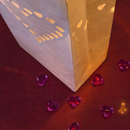 Candle Bags Hartjes 26cm 10st van Partydeco koop je bij Partywinkel