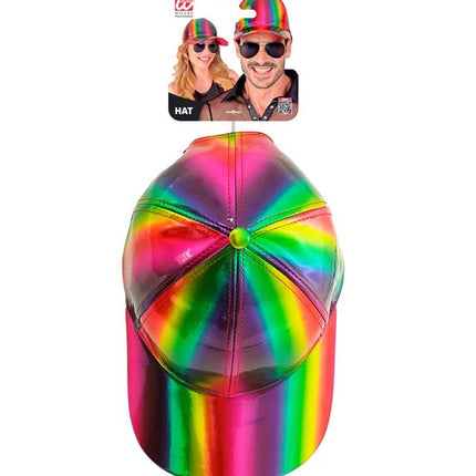 Cap regenboog holografisch van Widmann koop je bij Partywinkel