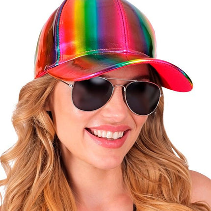 Cap regenboog holografisch van Widmann koop je bij Partywinkel