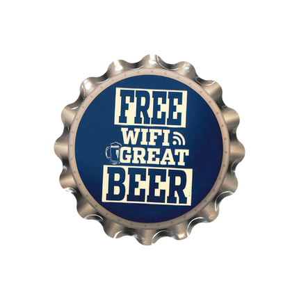 Sottobicchieri bianchi blu Free Wifi 11 cm
