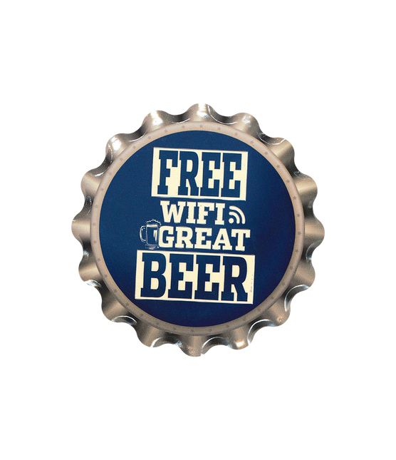 Sottobicchieri bianchi blu Free Wifi 11 cm