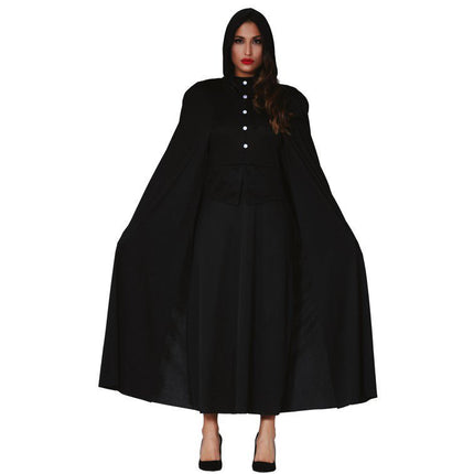 Cape Capuchon Zwart 1,35m van Fiestas Guirca koop je bij Partywinkel