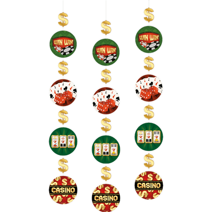 Casino Hangdecoratie 1,2m 3st van Paper Dreams koop je bij Partywinkel