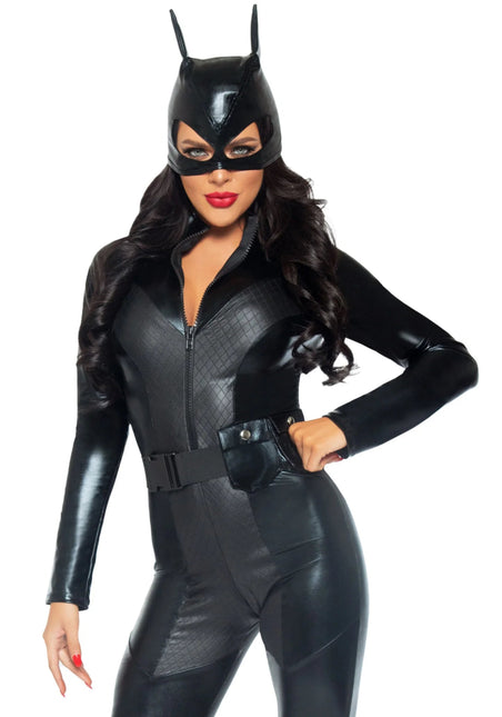 Catwoman Catsuit Zwart Dames Crime Fighter Leg Avenue - Partywinkel - 714718519494