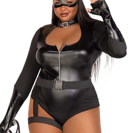 Catwoman Kostuum Zwart Dames Bodysuit van Leg Avenue koop je bij Partywinkel