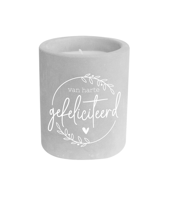 Candela di cemento Congratulations Grey 8cm
