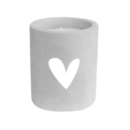 Cuore di candela in cemento grigio da 8 cm