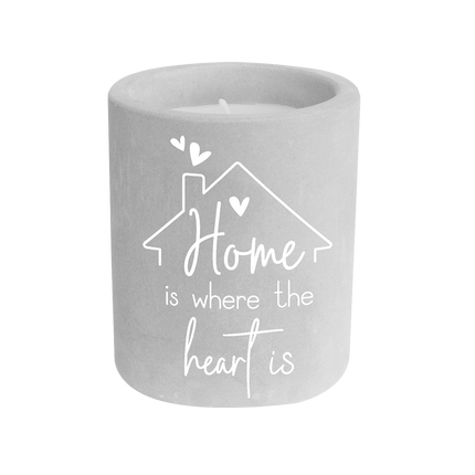 Candela in cemento grigio Home Is Where The Heart Is 8 cm