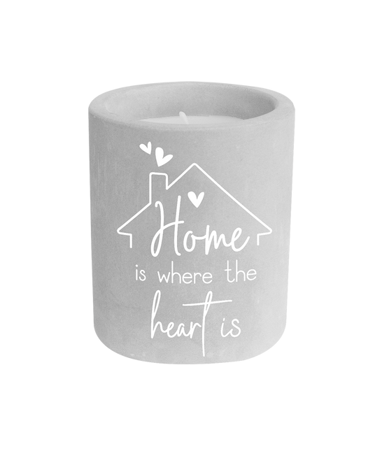 Candela in cemento grigio Home Is Where The Heart Is 8 cm