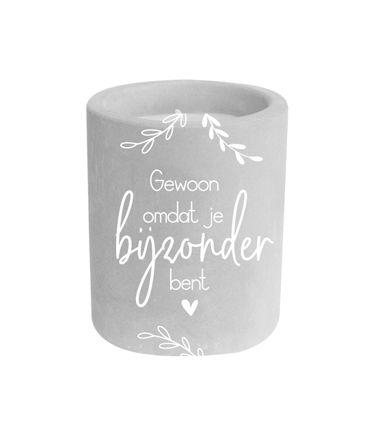 Candela di cemento grigia You Are Special 8cm