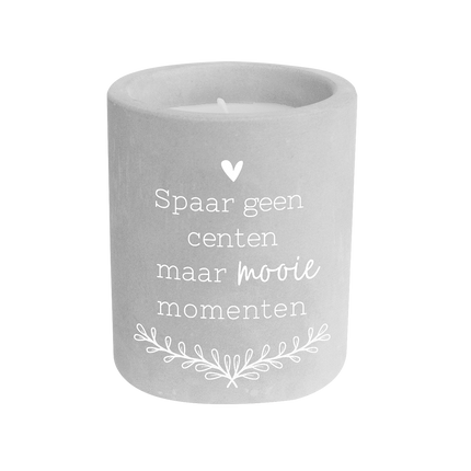 Candela di cemento grigia Save No Cents 8cm
