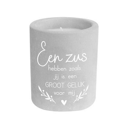 Sorella di candela in cemento grigio da 8 cm
