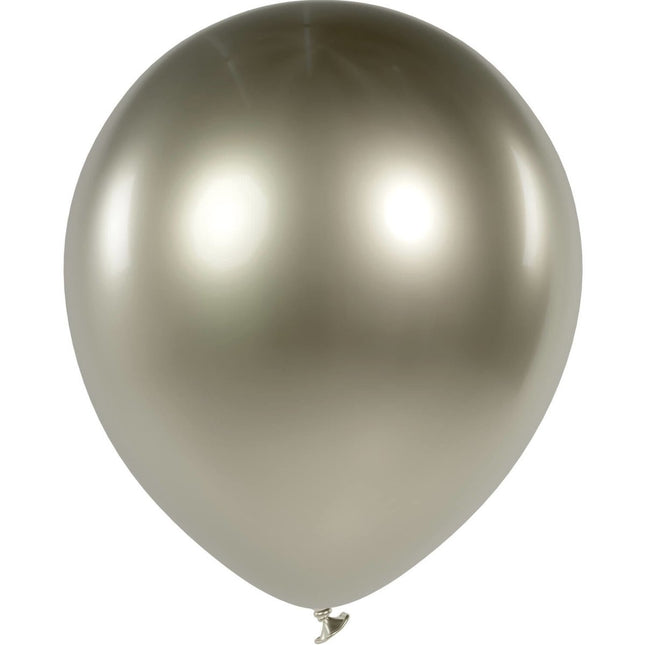 Champagne Gouden Ballonnen Chroom 33cm 10st van Folat koop je bij Partywinkel