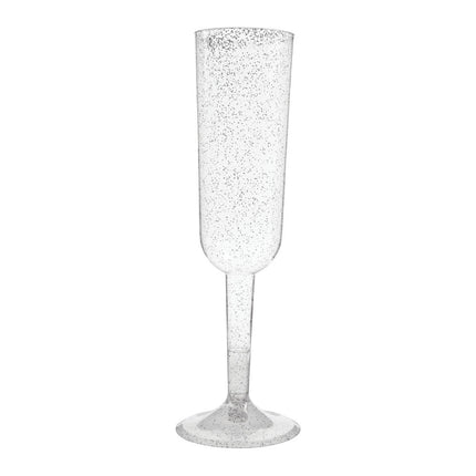 Champagneglazen Zilver 4st van Unique koop je bij Partywinkel