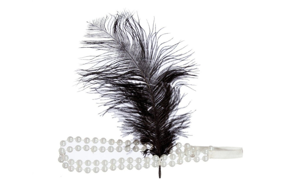 Charleston Hoofdband Zwart Wit van Wilbers & Wilbers koop je bij Partywinkel