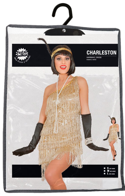Charleston Jurk Goud Dames van Fiestas Guirca koop je bij Partywinkel