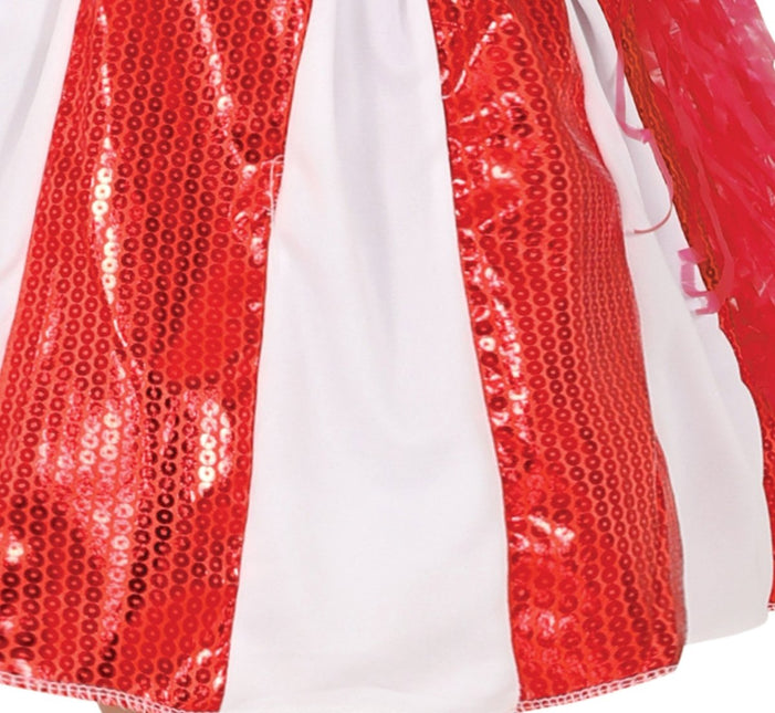 Cheerleader Jurk Rood Wit Meisje - Partywinkel - 8434077785126