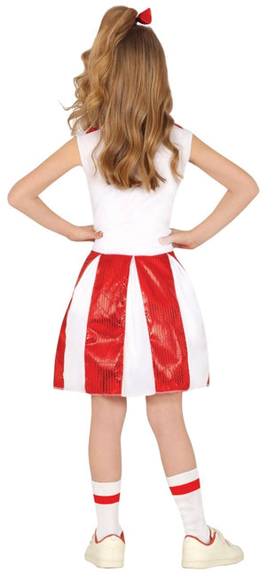 Cheerleader Jurk Rood Wit Meisje - Partywinkel - 8434077785126