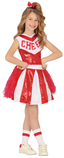Cheerleader Jurk Rood Wit Meisje - Partywinkel - 8434077785126