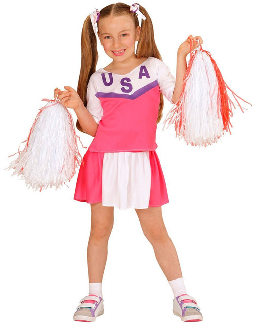 Cheerleader Pak Roze Meisje 2 delig - Partywinkel - 8003558006151