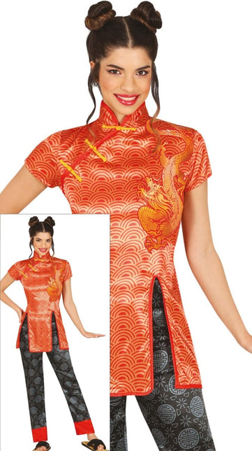 Chinees Kostuum Rood Dames - Partywinkel - 8434077862131