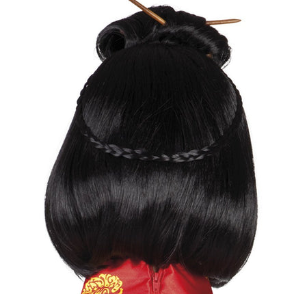 Chinese Pruik Dames met Stokjes van Boland koop je bij Partywinkel