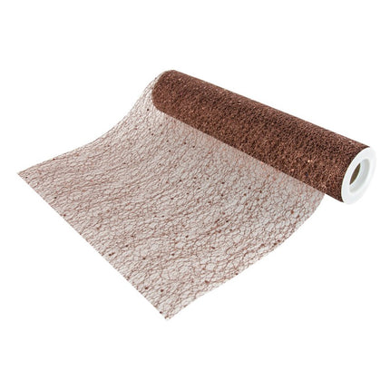 Runner da tavolo marrone glitterato 5m