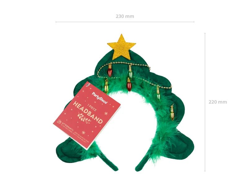 Christmas Tree Headband, 18.5x24cm, mix van Partydeco koop je bij Partywinkel
