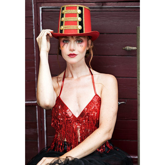 Circus Hoed Rood Goud Directeur van Boland koop je bij Partywinkel