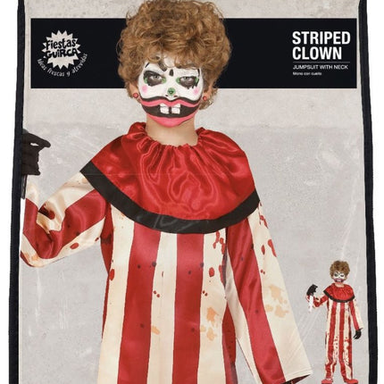 Clown Halloween Kostuum Kind gestreept van Fiestas Guirca koop je bij Partywinkel