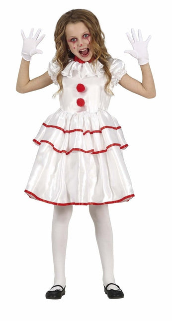 Clown Halloween Kostuum Meisje Wit van Fiestas Guirca koop je bij Partywinkel