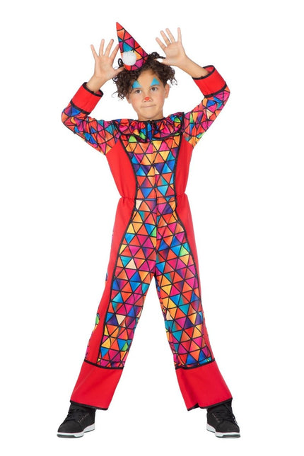 Clown Jumpsuit Gekleurd Kind van Wilbers & Wilbers koop je bij Partywinkel