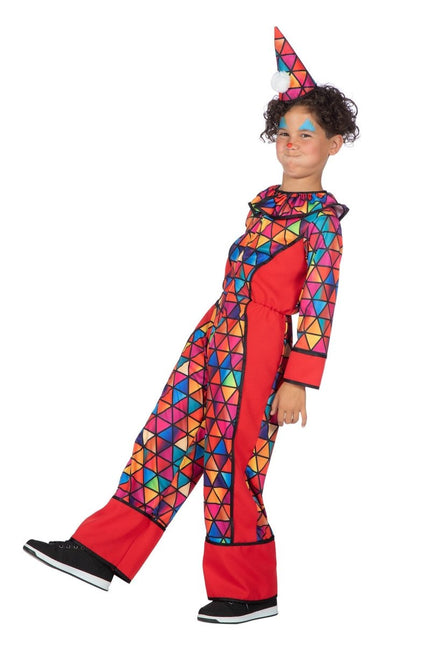 Clown Jumpsuit Gekleurd Kind van Wilbers & Wilbers koop je bij Partywinkel