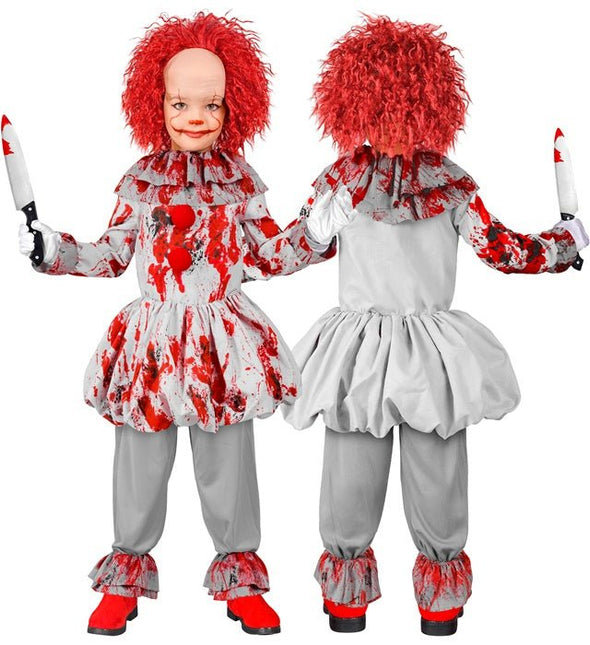 Clown Kostuum Grijs Rood Kind van Widmann koop je bij Partywinkel
