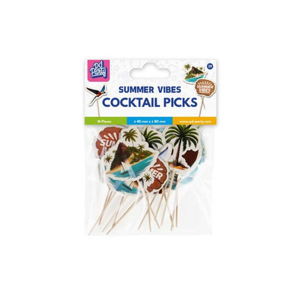 Picks da cocktail colorati Summer Vibes 6,5 cm 6 pezzi