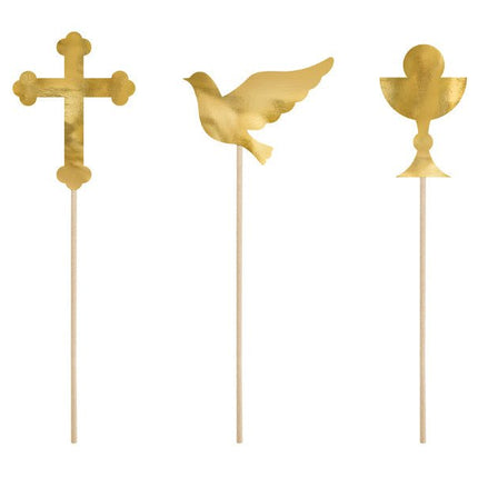 Communie Caketopper 31,5cm 6st van Partydeco koop je bij Partywinkel
