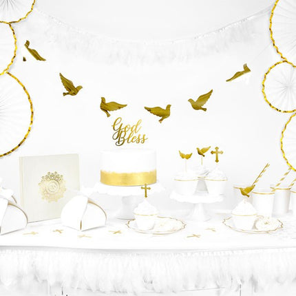 Communie Servetten Kruis Goud 33cm 20st van Partydeco koop je bij Partywinkel