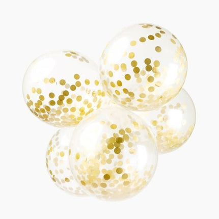Confetti Ballonnen Goud 30cm 6st van WeFiesta koop je bij Partywinkel